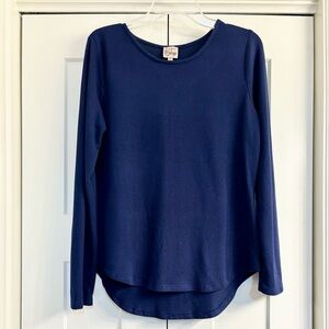 Como Vintage Navy Blue Crew Neck Lightweight Hacci Sweater Women’s Size Medium